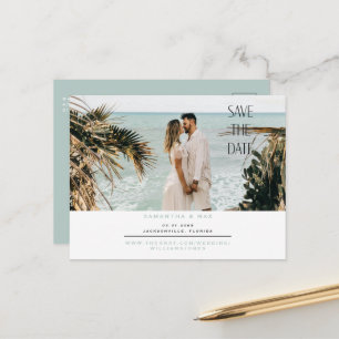 Cartão postal de anúncio de data de casamento com