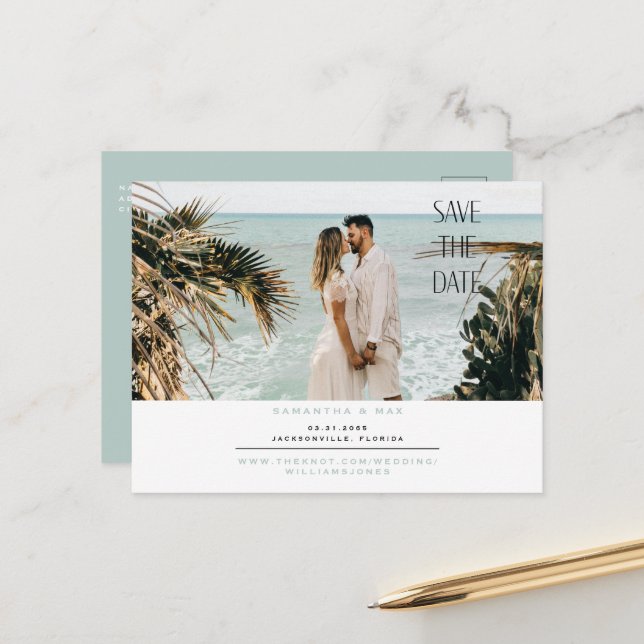 Cartão postal de anúncio de data de casamento com  (Frente/Verso In Situ)