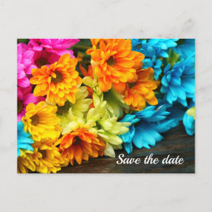 Cartão postal de anúncio de data de casamento com 