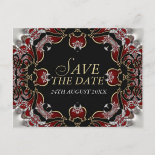 Cartão postal de anúncio de data de casamento em c