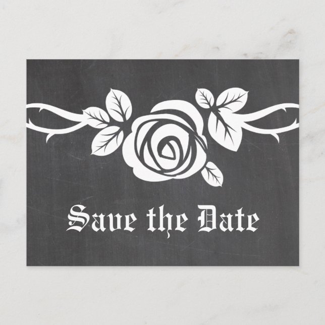 Cartão postal de anúncio de data de casamento em q (Frente)