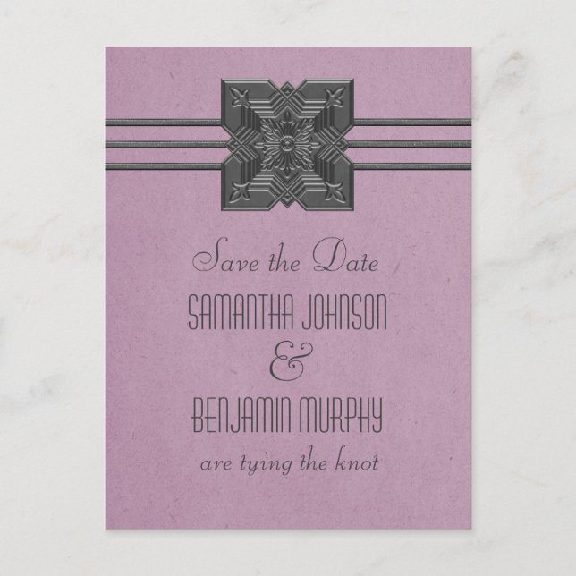 Cartão Postal de Anúncio de Envio de Data de Lilac (Frente)