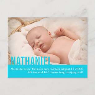 Cartão postal de anúncio de foto de bebê menino em