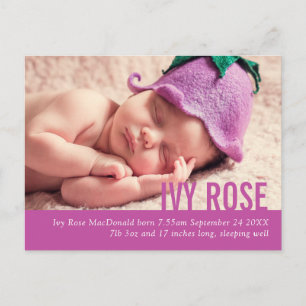 Cartão postal de anúncio de foto de menina bebê mo