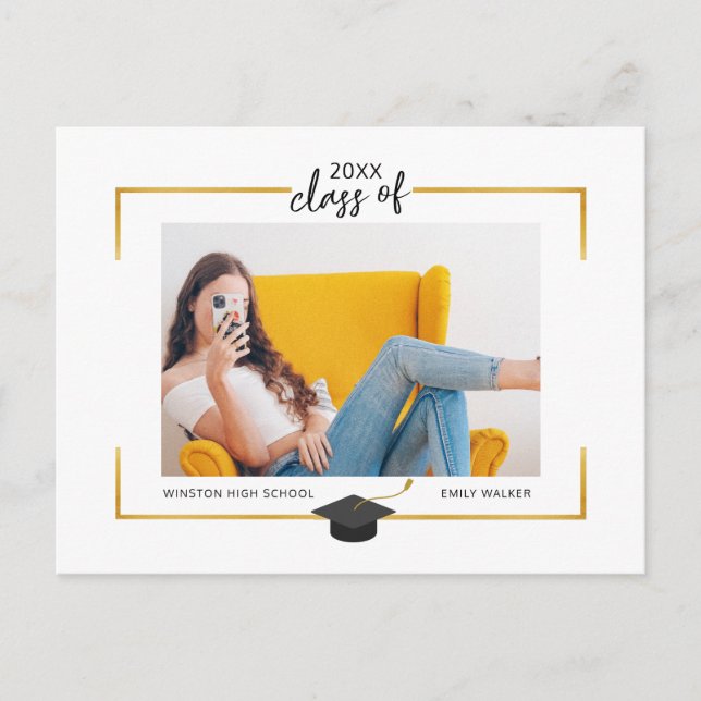 Cartão-postal de Anúncio de Graduação de Fotos de  (Frente)