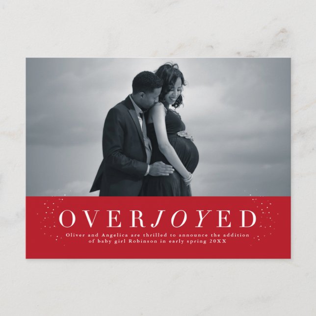 Cartão-postal de anúncio de gravidez de feriado (Frente)