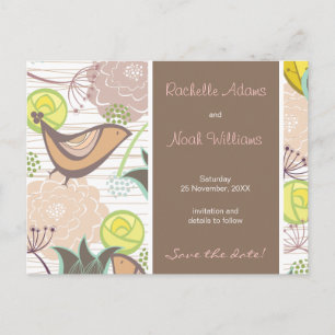 Cartão Postal de Anúncio de Jardim Floral de Pássa