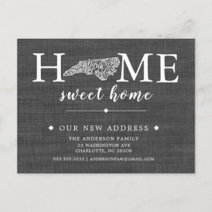 Cartão postal de anúncio de mudança do estado da C