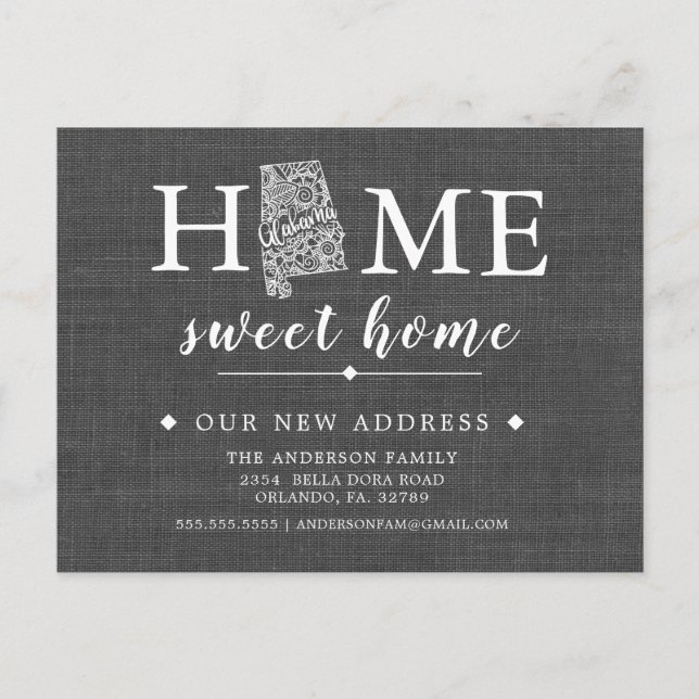 Cartão Postal de Anúncio de Mudança do Estado do A (Frente)