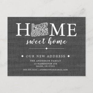 Cartão Postal de Anúncio de Mudança do Estado do O