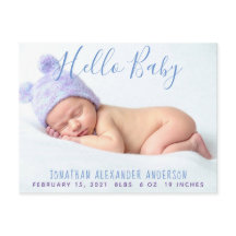 Cartão-postal de anúncio de nascimento de fotograf