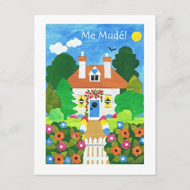 Cartão Postal de Anúncio de Novo Endereço em Espan (Frente)