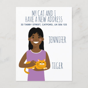 Cartão-postal de anúncio de novo endereço perso