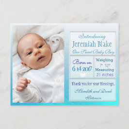 Cartão postal de anúncio de novo menino