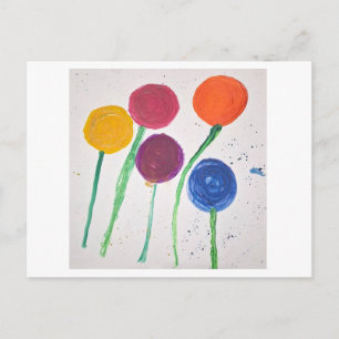 Cartão postal de anúncio de pintura aquarela para