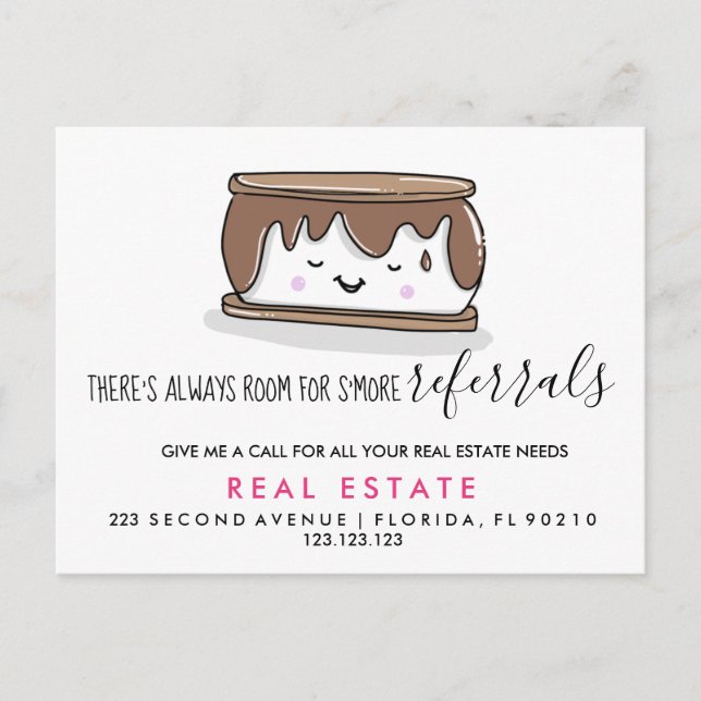 cartão postal de anúncio de referências de imóveis (Frente)