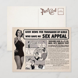 Cartão postal de anúncio de revista em quadrinhos 