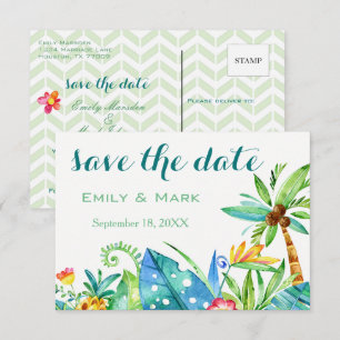 Cartão Postal de Anúncio de Salvação Floral Tropic