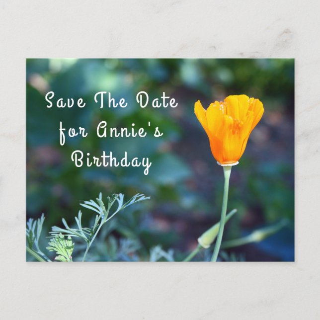 Cartão postal de anúncio de Salve a Data (Frente)
