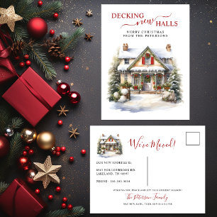 Cartão Postal De Anúncio Decking New Halls Novo Movimento de Natal Doméstic