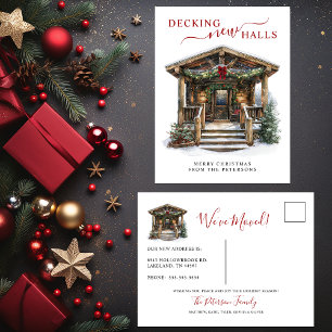 Cartão Postal De Anúncio Decking New Halls Rustic New Home Christmas Moving