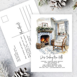 Cartão Postal De Anúncio Decoração de Novos Corredores Festa de Inverno em 