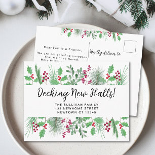 Cartão Postal De Anúncio Decoração de Novos Corredores Natal Mudando