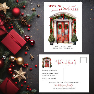 Cartão Postal De Anúncio Decoração de Novos Salões Nova Casa Porta Vermelha
