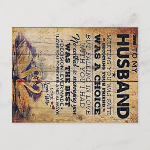 Cartão Postal De Anúncio Decoração para o meu Marido   Presente de Aniversá