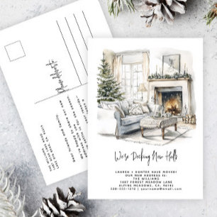 Cartão Postal De Anúncio Decorando Novos Corredores Árvore de Natal Elegant