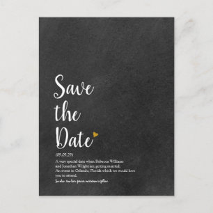 Cartão Postal De Anúncio Definição de Save the Date do Script Coração Doura