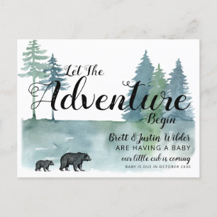 Cartão Postal De Anúncio Deixe Adventure começar a aquarela encher a gravi