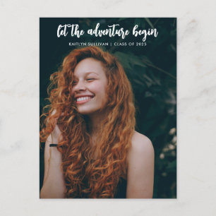 Cartão Postal De Anúncio Deixe o roteiro de aventura começar moderno   Grad
