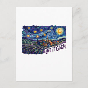 Cartão Postal De Anúncio Deixe que Gogh" apresenta pintura de Gogh com arte