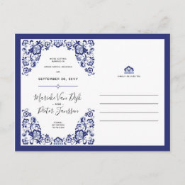 Cartão Postal De Anúncio Delfts Blauw | Foto Save The Date Delft Blue