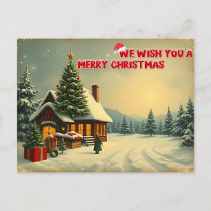 Cartão Postal De Anúncio Desejamos um feliz natal - O12