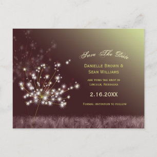 Cartão Postal De Anúncio Desejos de Dente-de-Leão Casamento Salve a Data