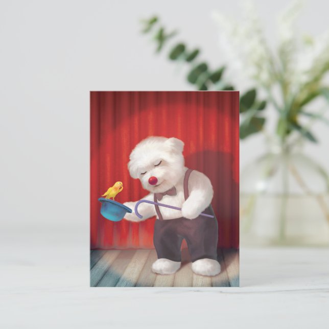 Cartão Postal De Anúncio Desempenho mágico (Em pé/Frente)