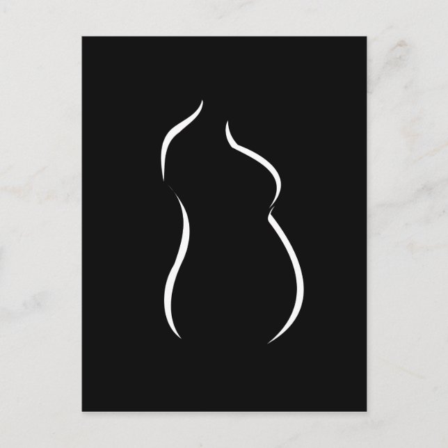 Cartão Postal De Anúncio desenho abstrato de gravidez (Frente)