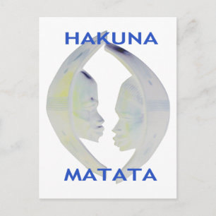 Cartão Postal De Anúncio Desenho Hakuna Matata de Estampa Africana