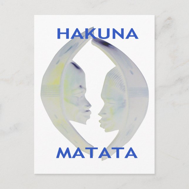 Cartão Postal De Anúncio Desenho Hakuna Matata de Estampa Africana (Frente)
