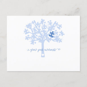 Cartão Postal De Anúncio Desenvolva Sua Consciência Com Camiseta Autismo Ár