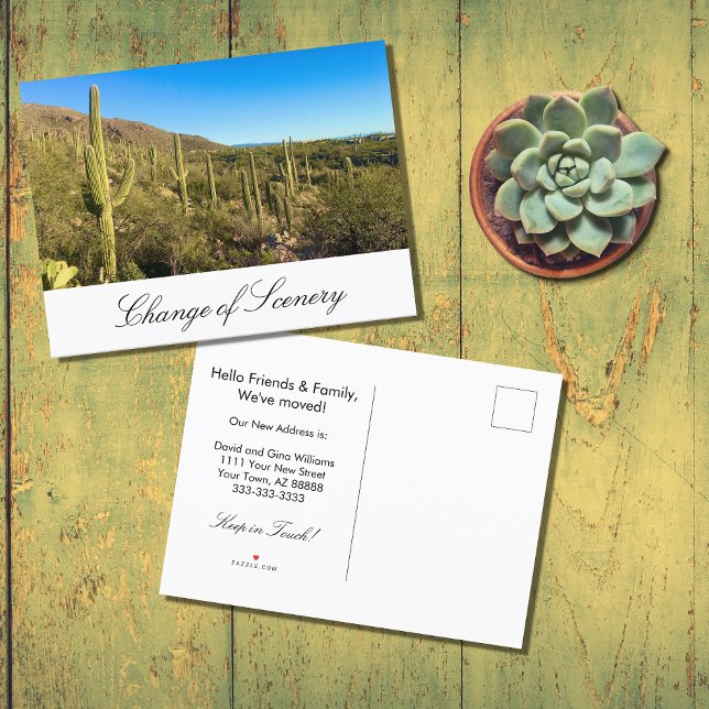 Cartão Postal De Anúncio Deserto Cactus Nova Mudança de Casa (Criador carregado)