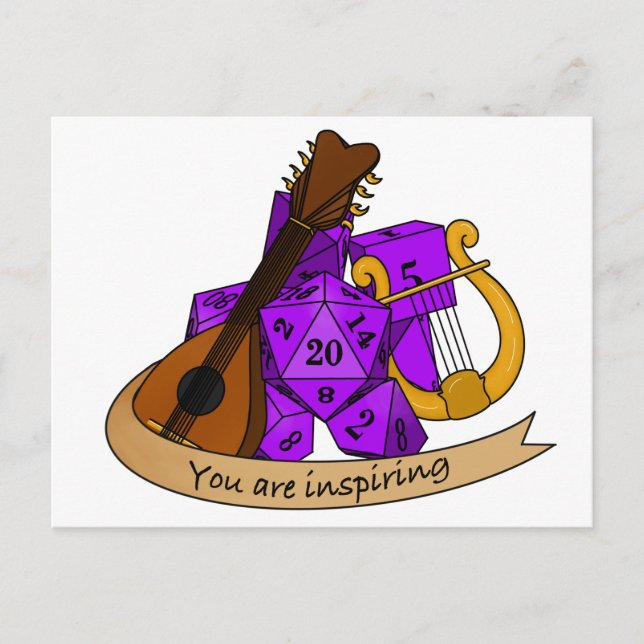Cartão Postal De Anúncio Design de Bard Dice (Frente)