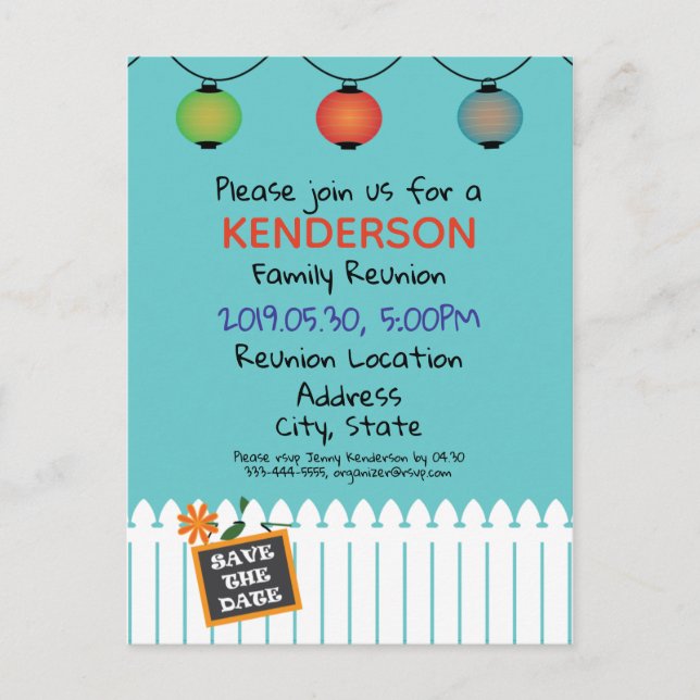 Cartão Postal De Anúncio Design de reunião de família (Frente)