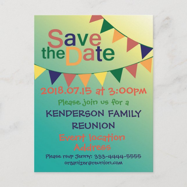 Cartão Postal De Anúncio Design de Reunião Familiar (Frente)