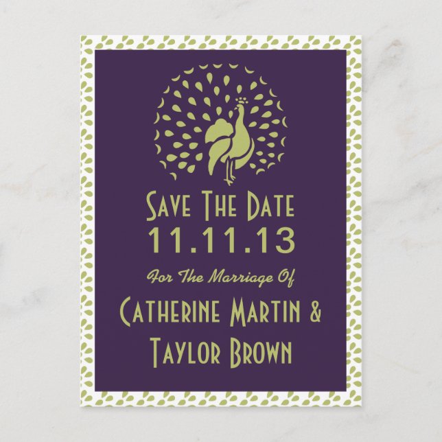 Cartão Postal De Anúncio Design Gráfico de Pavão ou Galinha-Pavão pela Arti (Frente)