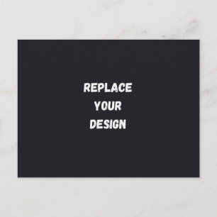 Cartão Postal De Anúncio Design simples preto personalizado Adicionar foto