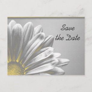 Cartão Postal De Anúncio Destaques Florais Amarelos para Casamento Save the