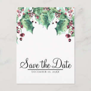 Cartão Postal De Anúncio Dezembro Casamento de Inverno Açaí da Holly Salve